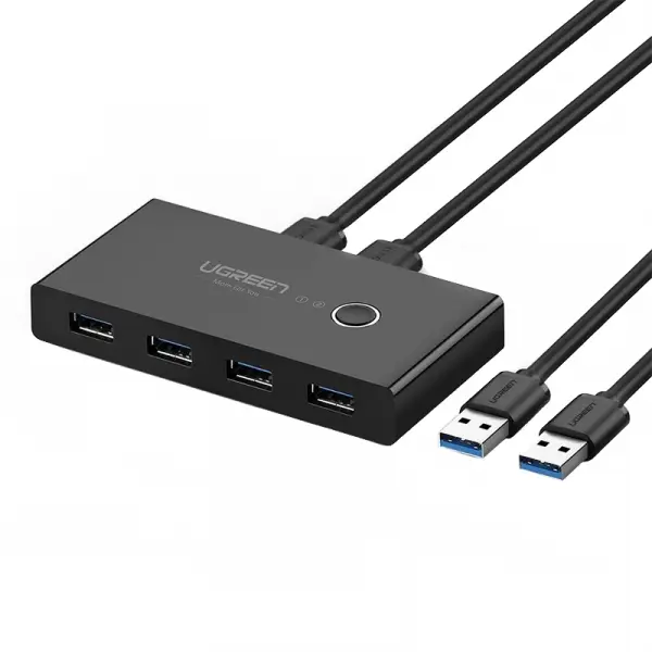 Switch USB UGREEN US216 (30768) Two Sharing Box New Version, 4 x USB-A 3.0, Negru