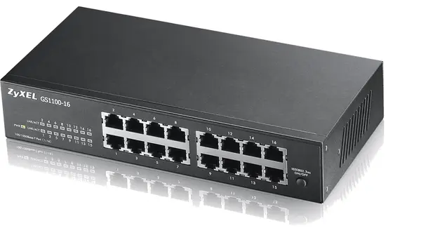 Switch ZyXEL - GS1100-16 v3, 16 porturi, negru