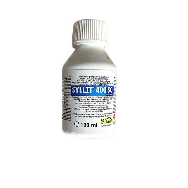Syllit 400SC 100 ml, fungicid, Arysta, mar (rapan), piersic (basicarea frunzelor), prun (patarea rosie a frunzelor) - Default Title