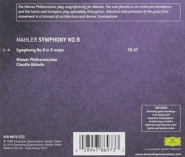 Symphony No.9 | Mahler, Wiener Philharmoniker, Claudio Abbado