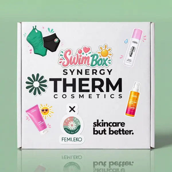 Synergy Therm × Femi.Eko Swim Box Kaia | Protecție solară + Slip menstrual de înot S
