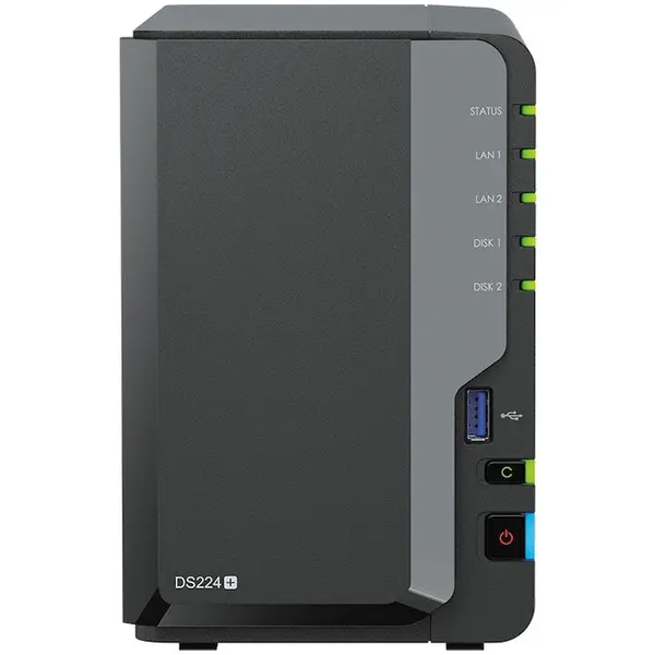 Synology Network Attached Storage Synology DiskStation DS224+ cu procesor Intel Celeron J4125 2GHz, 2-bay, 2GB DDR4