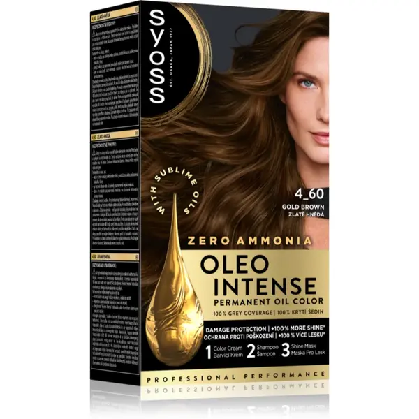 Syoss Oleo Intense Culoare permanenta pentru par cu ulei culoare 4-60 Gold Brown 1 buc