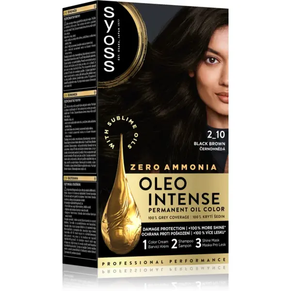 Syoss Oleo Intense Culoare permanenta pentru par cu ulei culoare 2-10 Black brown 1 buc