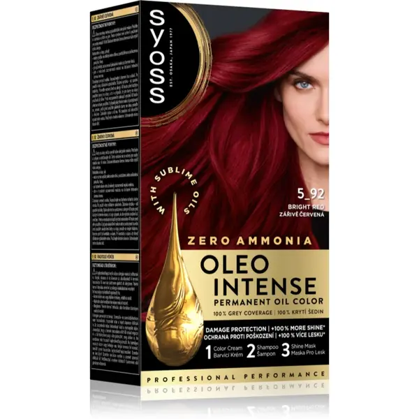 Syoss Oleo Intense Culoare permanenta pentru par cu ulei culoare 5-92 Bright Red 1 buc