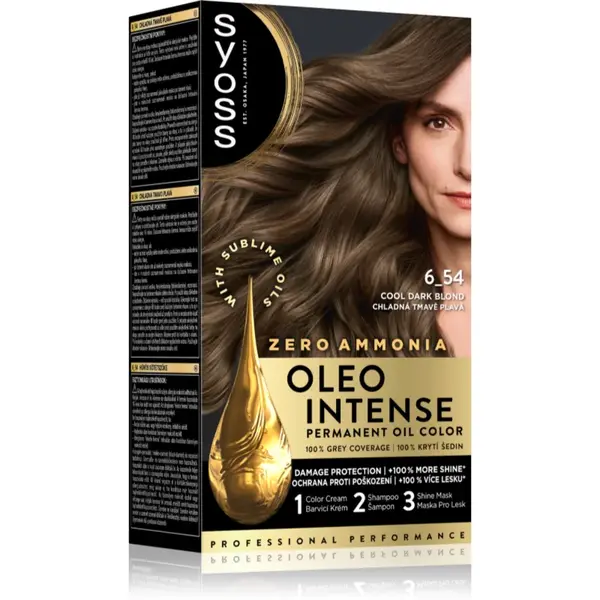 Syoss Oleo Intense Culoare permanenta pentru par cu ulei culoare 6-54 Ashy Dark Blond 1 buc