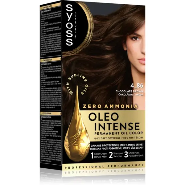 Syoss Oleo Intense Culoare permanenta pentru par cu ulei culoare 4-86 Chocolate Brown 1 buc