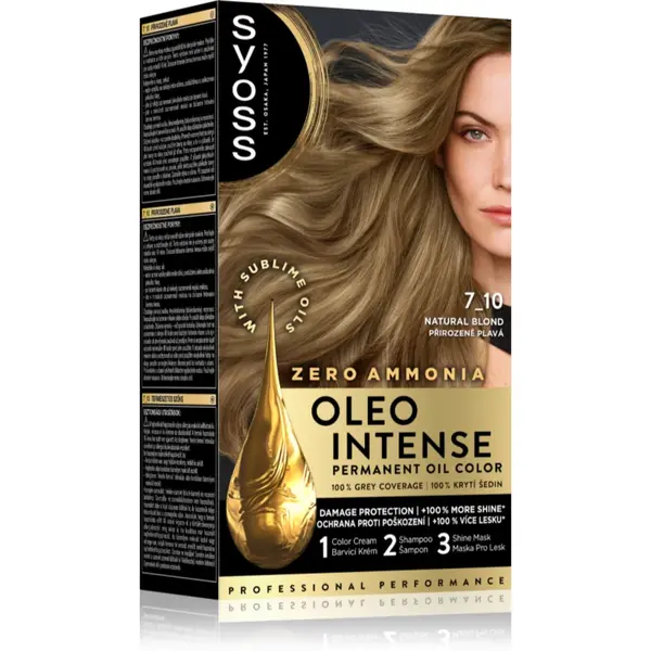 Syoss Oleo Intense Culoare permanenta pentru par cu ulei culoare 7-10 Natural Blond 1 buc