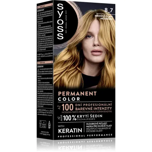 Syoss Permanent Color Culoare permanenta pentru par culoare 8_7 Honey Blond 1 buc