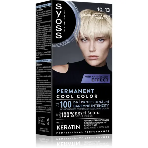 Syoss Permanent Cool Color Culoare permanenta pentru par cu subton rece culoare 10_13 Arctic Blond 1 buc