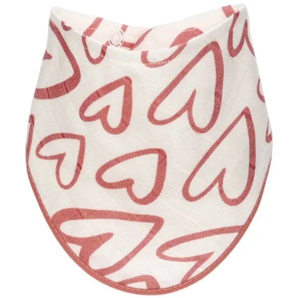 T-TOMI BIO Bamboo Bibs Pink Hearts bavețică 27 x 42 cm 1 buc