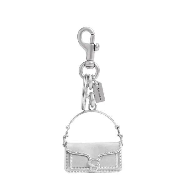 Tabby bag keyring silver