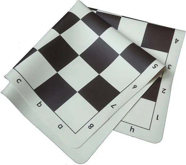 Tabla de sah din silicon crem-negru, 57mm