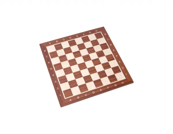 Tabla de sah - lemn no. 4 - mahon (patrat 45mm) cu sau fara notatie