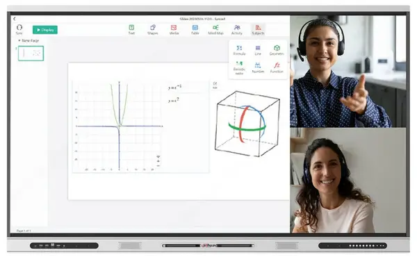 Tabla interactiva cu touchscreen Dahua LPH75-ST420 Whiteboard, 4K DLED, diagonala 75 inch (190.5cm), Wi-Fi, Bluetooth