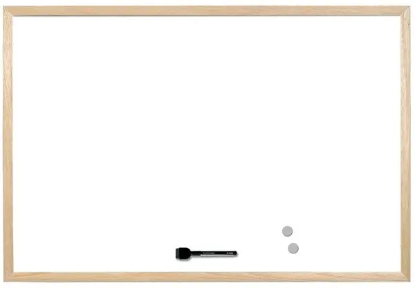 Tablă magnetică Bi-Office - 90 x 60 cm, ramă din lemn