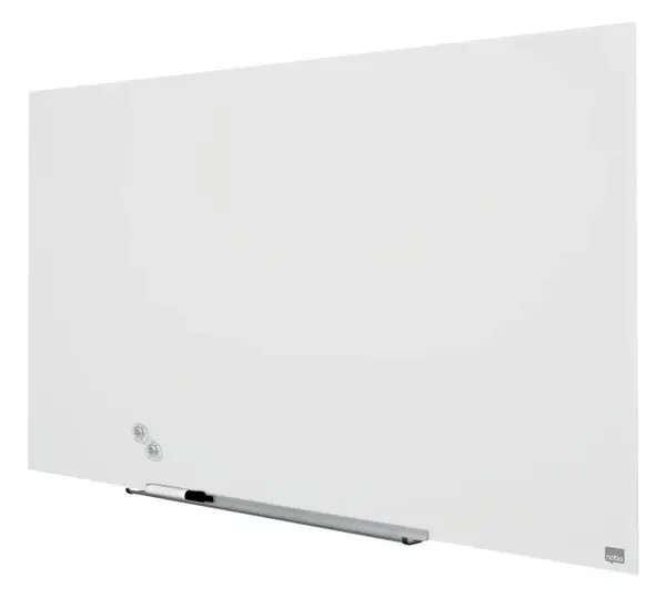 Tabla magnetica sticla de perete 1264 x 711 mm Nobo Diamond alba