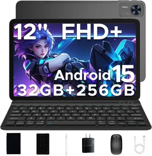 Tableta DOOGEE T36 VIP, Negru, 12 FHD+ 90Hz, 32GB RAM (8GB + 24GB extensibili), 256GB, Android 15, 8800mAh, Dual SIM