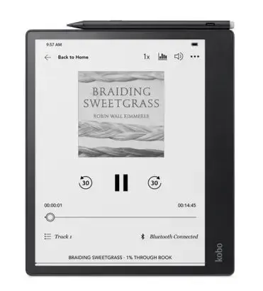 Tableta ePaper Kobo Elipsa 2E, Ecran 10.3inch, 227ppi, Procesor 2GHz, Wi-Fi, Bluetooth, 32GB Flash, ComfortLight Pro, Pen Kobo Stylus (Negru)