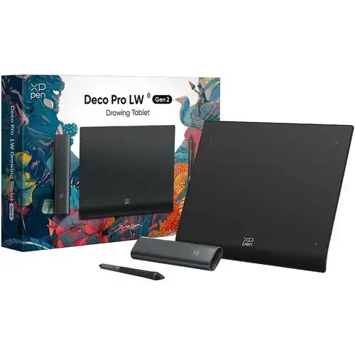 Tableta grafica XP-PEN Deco PRO LW Gen 2, 11x7inch, 16384 niveluri presiune, conexiune Bluetooth 5.0, Pen-Stand, 10 varfuri de rezerva, cu telecomanda ACK05