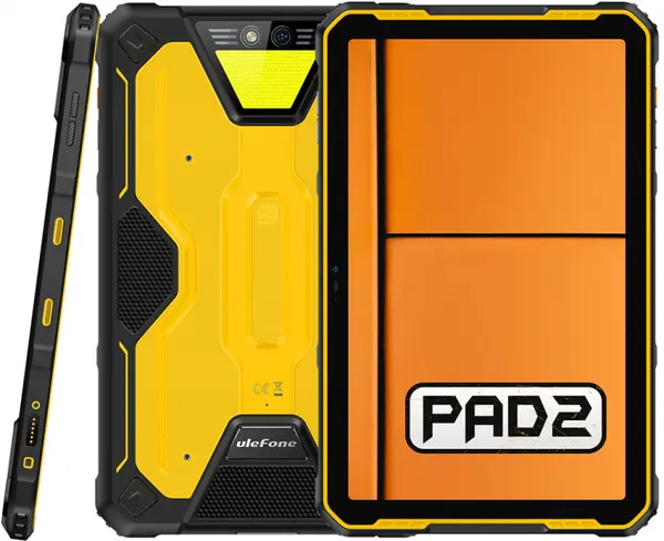 Tableta Ulefone Armor Pad 2 Galben, 4G, IPS, 11.0, ³ 2K, 16GB RAM (8GB + 8GB extensibili), 256GB ROM, NFC, Android 13, Helio G99, 18600mAh, Dual SIM