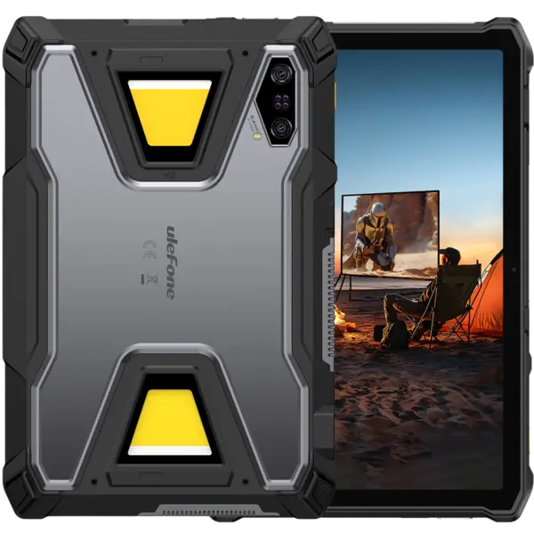 Tableta Ulefone Armor Pad 5 Ultra cu Video Proiector, 5G, Dual SIM, Wi-Fi, 11 90Hz, 12GB RAM, 512GB, NFC, 24200mAh, 120W, Android 15