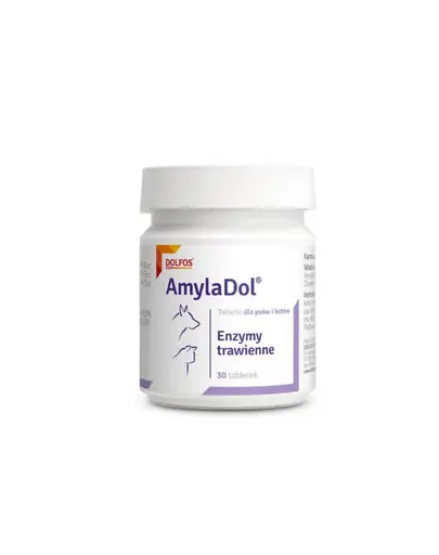 Tablete digestive pentru câini și pisici cu insuficiență pancreatică DOLFOS AmylaDol 30 tablete