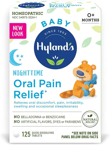 Tablete Homeopate, Hyland's Baby, Calmare Dureri Gingivale Bebelusi, Dizolvare Instanta, 0+ Luni, 100%, 125 Tablete, pentru Noapte