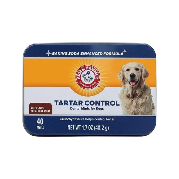 Tablete Masticabile, Arm & Hammer, Tartar Control, impotriva Depunerilor de Tartru, Aroma Menta si Vita, 40 buc