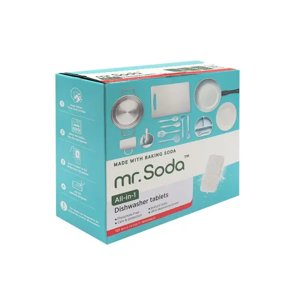 Tablete pentru masina de spalat vase cu bicarbonat de sodiu 30 bucati x 20g Mr. Soda