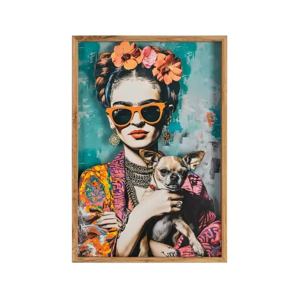 Tablou ARTIVA WOMAN&DOG 43 x 63 CM - Default Title