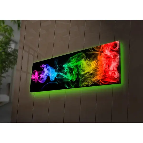 Tablou Canvas cu Led Pride fara priza, Multicolor, 90x30 cm