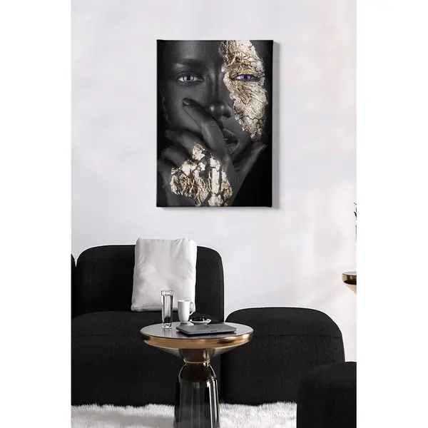 Tablou Canvas Femeie Afracian, Multicolor, 70x50 cm