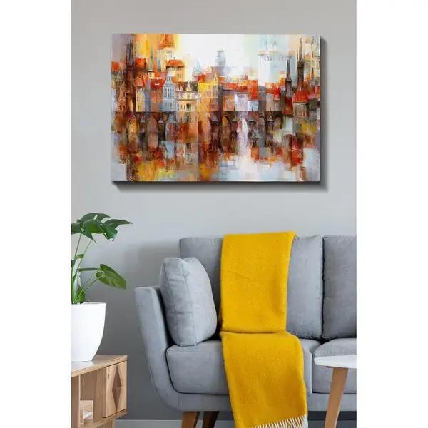 Tablou Canvas Sighisoara, Multicolor, 100x70 cm