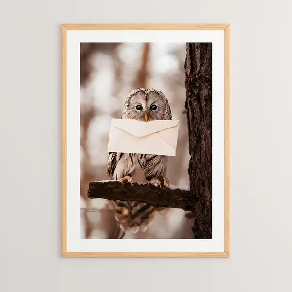 Tablou decorativ Owlyne, Lemn, Multicolor, 33x48 cm