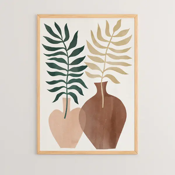 Tablou decorativ Zela, Cadru din lemn, Multicolor, 33x48 cm