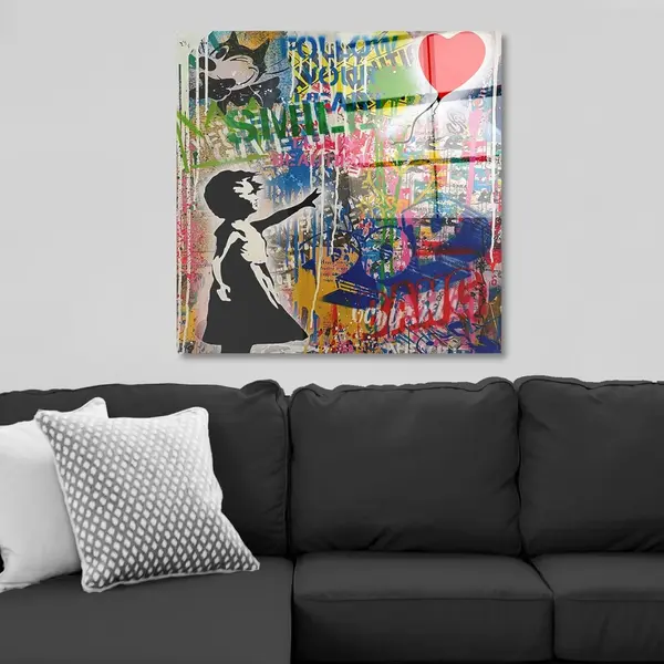 Tablou din sticlă temperată CAM4124 Multicolor 70x70x0.4 cm