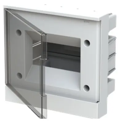 Tablou electric incastrat gri cu usa transparenta 6 module Abb 1SZR004002A1202