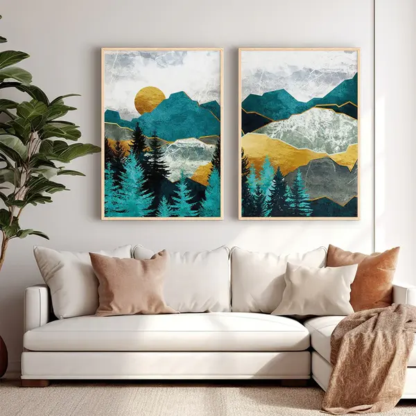 Tablou Lovas, Diptic, Multicolor, 33x48 cm