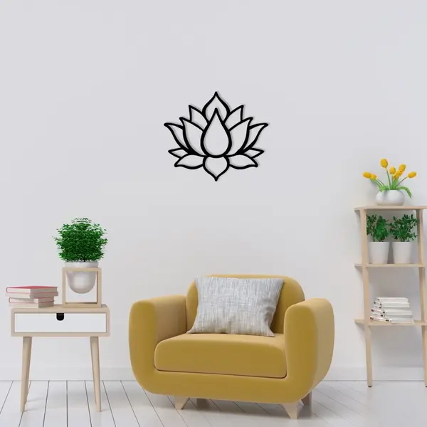 Tablou metalic Lotus Negru 50x43 cm