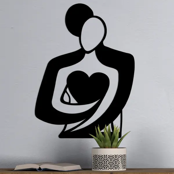 Tablou metalic Love Negru 70x0.15x52 cm