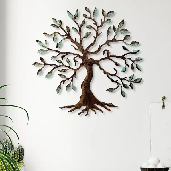 Tablou metalic Tree Multicolor 60x60x1.5 cm