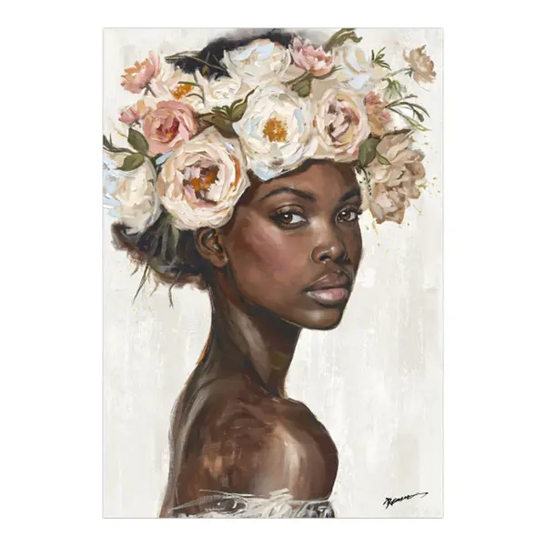 Tablou pe pânza cu model floral Fleri, Multicolor, 70x100 cm