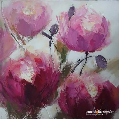 TABLOU PICTAT MANUAL TRANDAFIRI, 60X60 CM