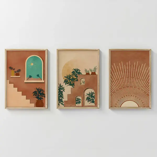 Tablou triptic, Affera, Multicolor, 33x48 cm