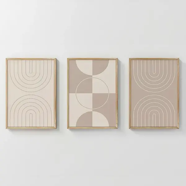 Tablou triptic cu imprimeu digital Zenzia, Piele, Multicolor, 33x48 cm