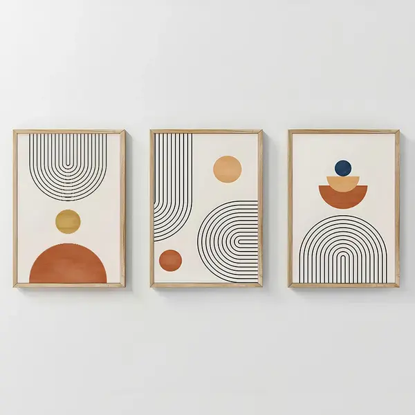 Tablou triptic Lenda, Cadru, Multicolor, 33x48 cm