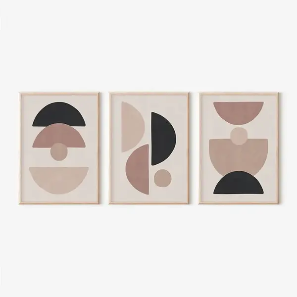 Tablou triptic Veyra, Cadru, Multicolor, 33x48 cm