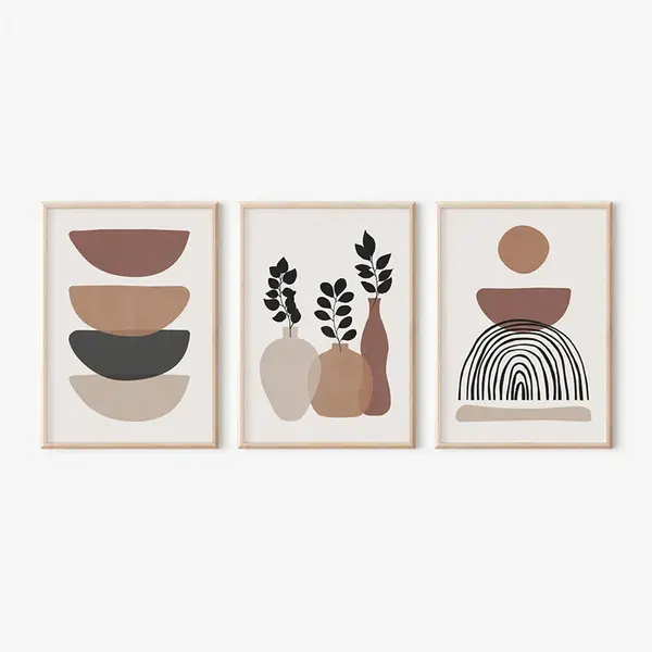 Tablou triptic Yenia, Multicolor, 33x48 cm