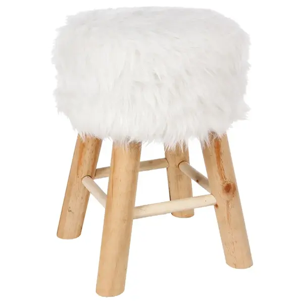 Taburet blana alba NORDERN H 42CM - PROMO STOC - Default Title